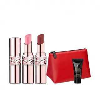 【YSL】官方直營 情挑誘光潤唇膏2入組(水潤唇膏/精品潤唇膏/護唇膏)