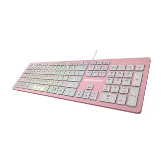 【COUGAR 美洲獅】VANTAR AX PINK RGB鍵盤 薄膜式電競鍵盤(薄膜式/CNC剪刀腳/8種背光)