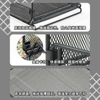 【Campingmoon 柯曼】柯曼 IGT 折疊網箱 CK-24BK(收納籃 置物籃 摺疊籃 瀝水籃 金屬折疊網箱 IGT一單位)