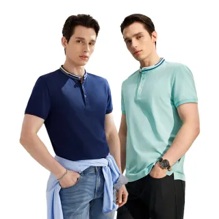 【G2000】男款 素面立領網眼絲光面料短袖T恤(4款可選)