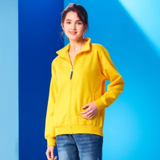 【GLORY21】速達-網路獨賣款-荷蘭棉薄款立領休閒外套(黃色)