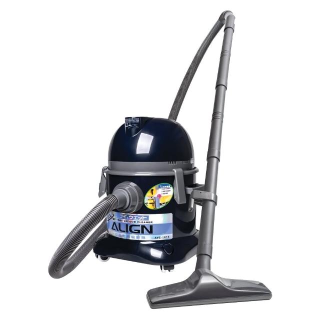 ALIGN亞拓 AVC-1015 圓筒式吸塵器，臺灣原廠製造，藍色系設計，15公升大容量紙袋集塵，適閤家庭全面清潔。有線操作穩定，110V電壓，重量僅7.24kg，包裝尺寸35×35×46.5cm，便於收納。BSMI認證R51040，享有1年保固，強力吸塵效能讓居家環境一塵不染，是高效家用吸塵器的首選！