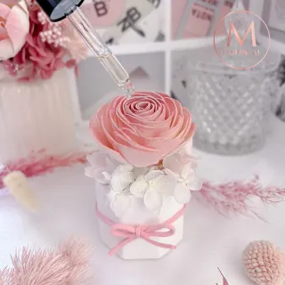 【Floral M】法國鄉村玫瑰香氛擴香花禮盒 含30ml品牌香氛油(居家香氛/香水精油/香氛擴香花/擴香禮物/送禮)
