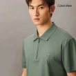 【CALVIN KLEIN】官方旗艦館 CK Smooth Cotton UV Protect Half Zip Polo衫_灰色