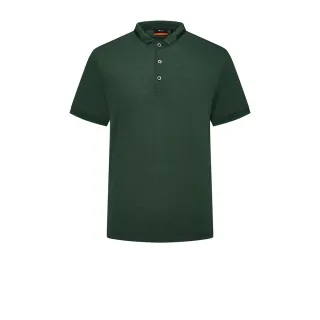 【G2000】男款 輕薄絲光棉立領網眼布短袖T恤-棕櫚色(4614102246) 38女王節首選