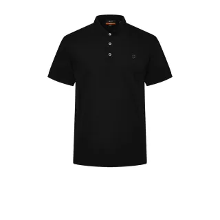 【G2000】男款 輕薄絲光棉立領網眼布短袖T恤-黑色(4614102299) 38女王節首選