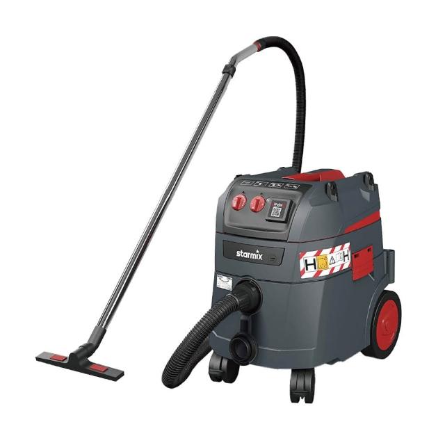 Starmix 吸特樂 ISP H-1435 是一款強力有線筒式吸塵器，配備有刷馬達與一般濾網，重量9kg以上，適合乾濕兩用清潔。適用於木材、鋼材、石材、床墊、大理石、磁磚、長毛/短毛地毯、強化地板、木地板、深色地板、油布、貼皮等多種材質，不限使用場景。低噪音設計僅61-70dB，舒適靜音操作。整機保固3年（36個月，不含人為因素、外力損壞及配件）。配件包含PE塑膠袋、抗靜電吸塵軟管組、延伸管、調風把手、卡扣式刷條頭、地板吸塵刷條（附輪）、電動工具用圓錐吸嘴（外徑25.5-38mm）及縫隙除塵尖吸嘴，完美搭配電動工具使用，提升清潔效率，是專業工地及家居吸塵的最佳選擇。