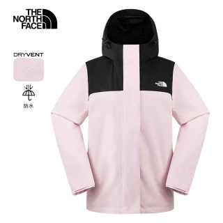 【The North Face 官方旗艦】北面女款粉色DRYVENT防水衝鋒衣｜8DX8E93(外套)