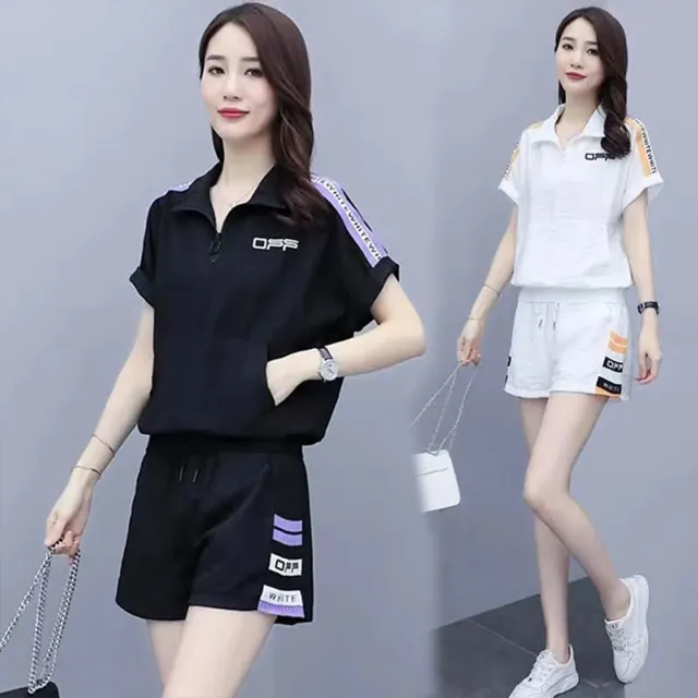 【K.W.】現貨春季新品正韓國空運背後開襟運動休閒出國套裝(涼感 造型 休閒 亞麻 小香風 共1色)