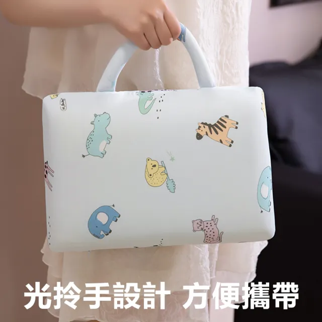 【Nil】618 圓形/方形手拎冰絲小枕頭 記憶棉手提靠枕 午休趴睡枕頭(靠墊 午睡枕 趴趴枕 墊手枕 靠背)