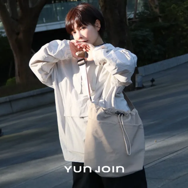 【YUN JOIN】雙11 EffoEase 抽繩斜背包(簡約抽繩設計 可調式背帶 磁扣收納×輕量機能包)