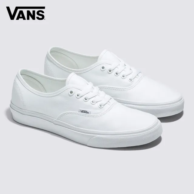 【VANS】官方旗艦 Authentic 全白色滑板鞋/休閒鞋/帆布