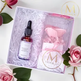 【Floral M】法式雙色玫瑰香氛擴香禮盒 含30ml品牌香氛油(居家香氛/香水精油/香氛擴香花/擴香禮物/送禮)