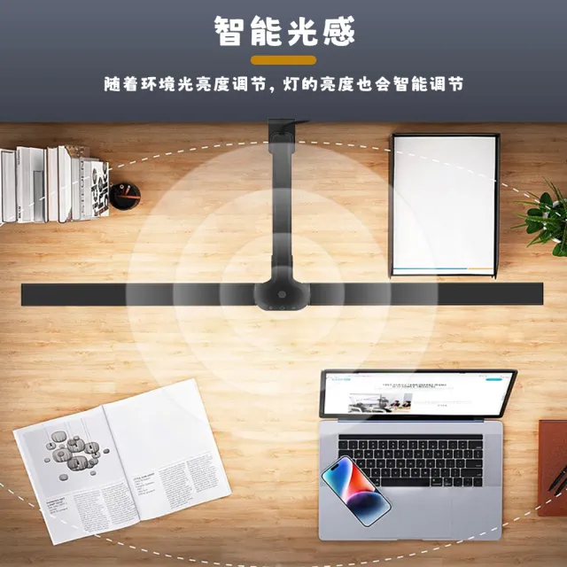 【YIZ TIME】雙頭夾式書桌檯燈 調光調色/白色(Led護眼臺燈 學習工作燈 閱讀燈 熒幕補光燈)