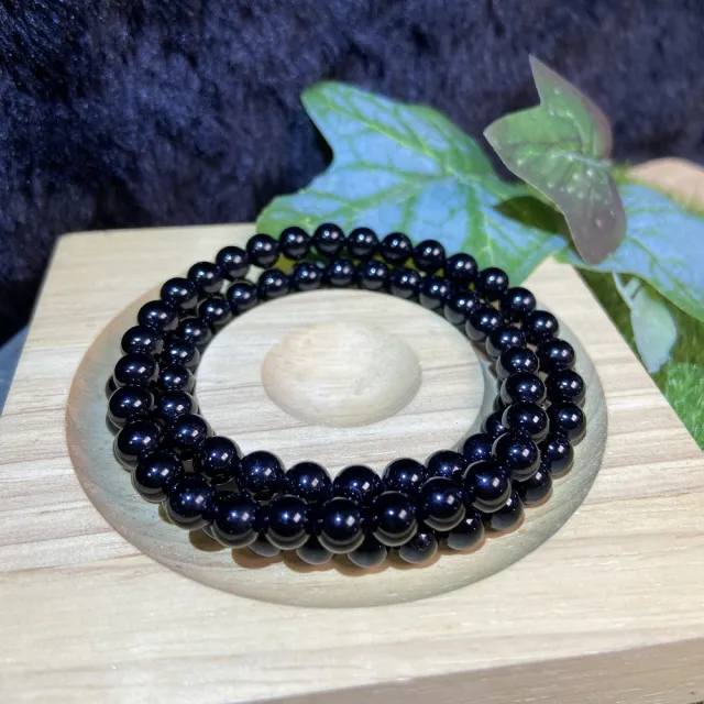 【Cozy 世界水晶原礦與茶】黑碧璽三圈手鍊  39-9(轉化負能量化解暴戾之氣使人心平氣和)