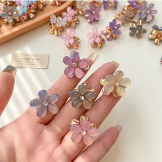 【HaNA 梨花】買一送一 收小碎髮成人小孩 仙女必收粉嫩果凍花髮夾八個入共二盒(瀏海夾 小抓夾 買一送一)