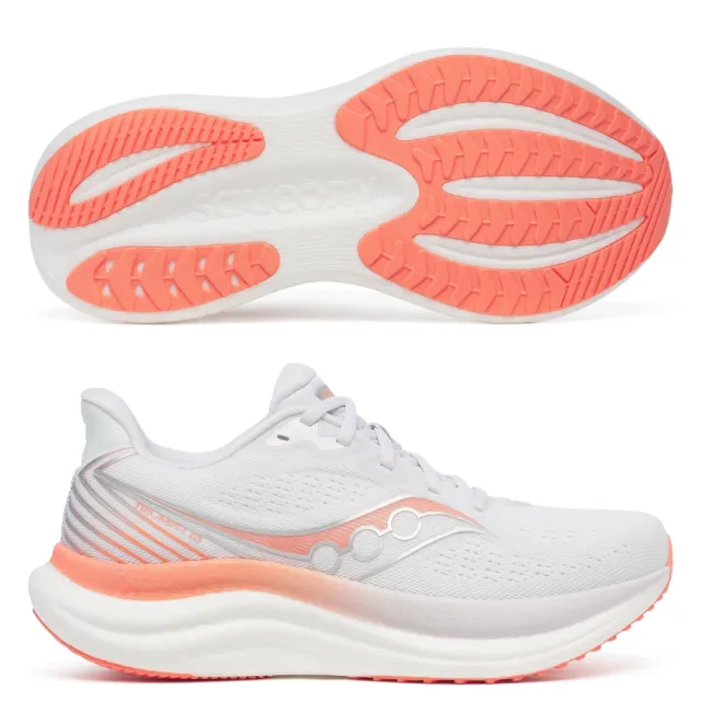 【SAUCONY 索康尼】TRIUMPH 23 女款 慢跑鞋 一般楦(S11023-201-203-233-243 黑 粉白 白紫 白橘 緩衝 避震)