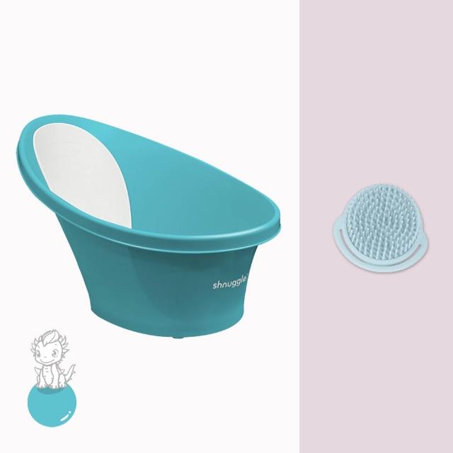 【Shnuggle】月亮澡盆2件組 優惠組合(月亮澡盆+澎澎沐浴刷)