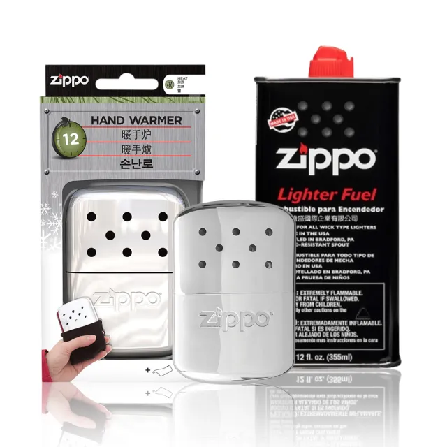 【Zippo官方直營】暖手爐 懷爐-大型銀色-12小時＋133MLZippo專用油(暖手爐 懷爐)