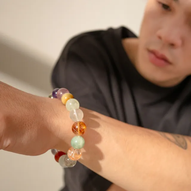 【天天水晶 TINGTING】多寶開運 12 mm 設計款水晶手鍊(全方位功效 A120008)