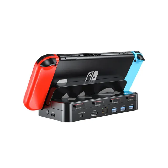 【UNITEK】UNITEK 任天堂Switch配件 G1002C 儲存4張遊戲卡 擴充座 KVM切換器(副廠配件/保固兩年)