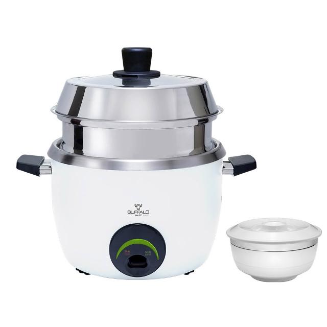 【Buffalo 牛頭牌】10人份白色新厲害電鍋TC18UC(可拆式內鍋/附304不鏽鋼蒸層.飯勺.量杯)