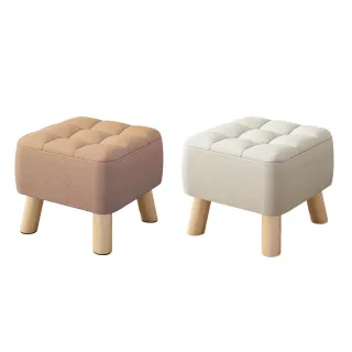 【Mega】超值2入 加厚坐感實木小矮凳 椅凳(高24.5cm 舒適厚墊 換鞋凳 小椅子)