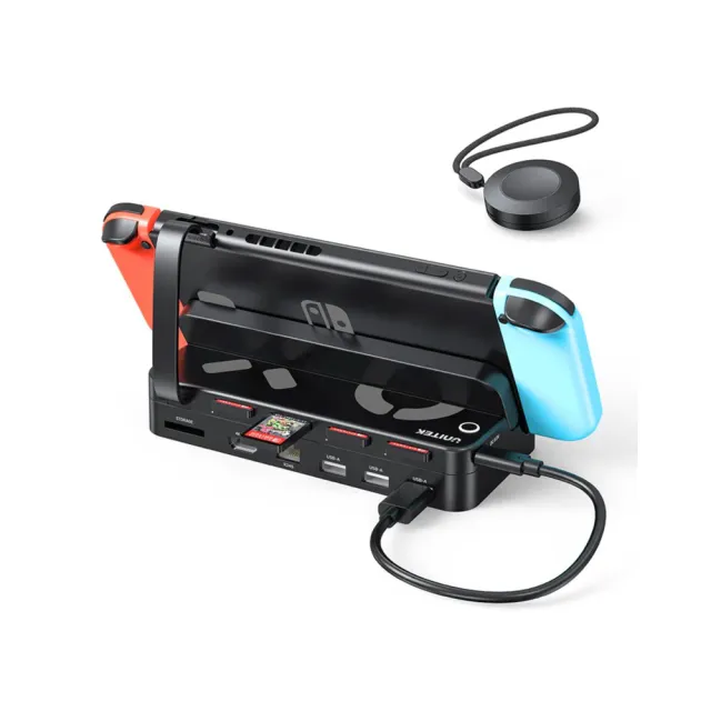 【UNITEK】G1002F任天堂遊戲機4合1Switch讀卡器+遙控器+擴充座  保固兩年(UNITEK G1002F任天堂副廠配件)