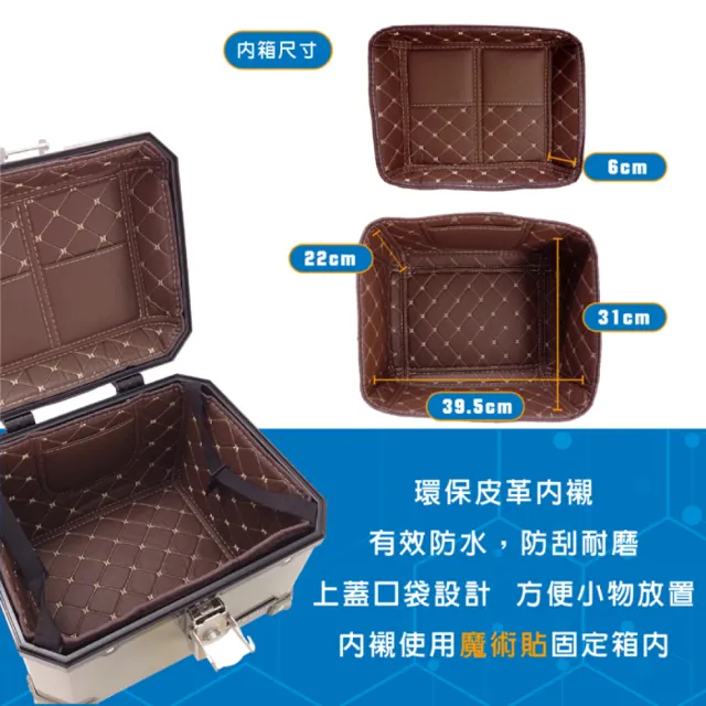 【Astutain】阿斯圖坦 45L 塑合金烤漆車尾箱 機車後箱 機車後備箱 機車置物箱 機車行李箱(水色藍)