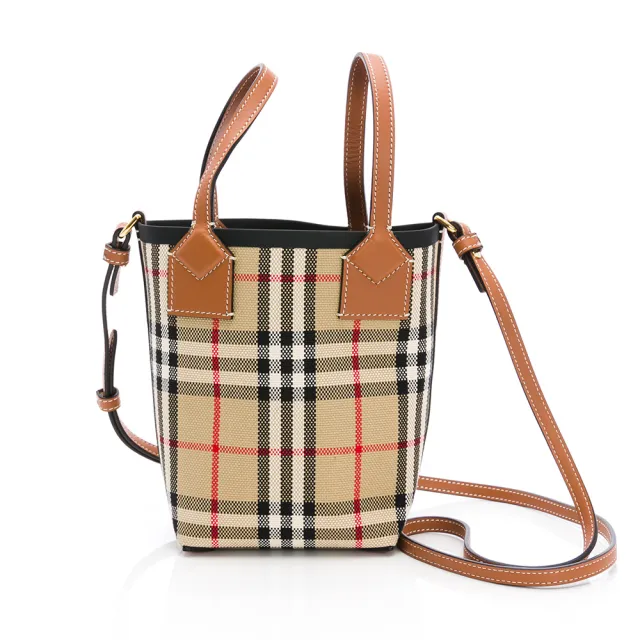 【BURBERRY 巴寶莉】Mini London 托特包(米色)
