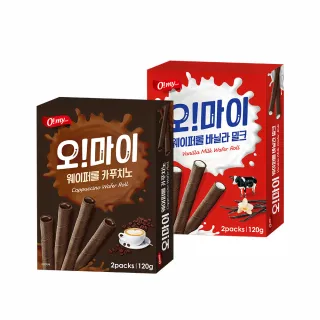 【O!MY FOOD 歐邁福】捲心酥120gX2件組(香草牛奶/卡布奇諾)
