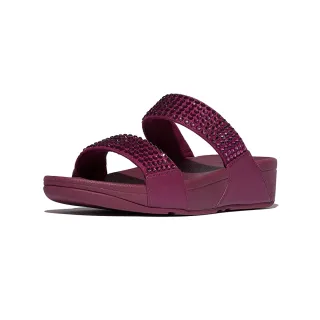 【FitFlop】LULU 超大水鑽雙帶涼鞋-女(紅寶石色)