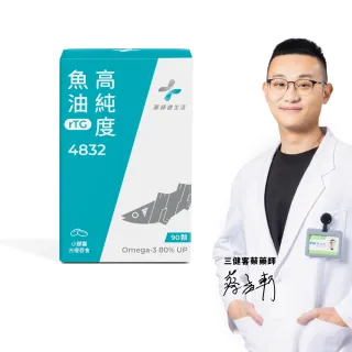 【藥師健生活】4832高純度魚油 1盒(90粒/盒 Omega-3 80% 膠囊 蔡藥師 rTG Solutex)