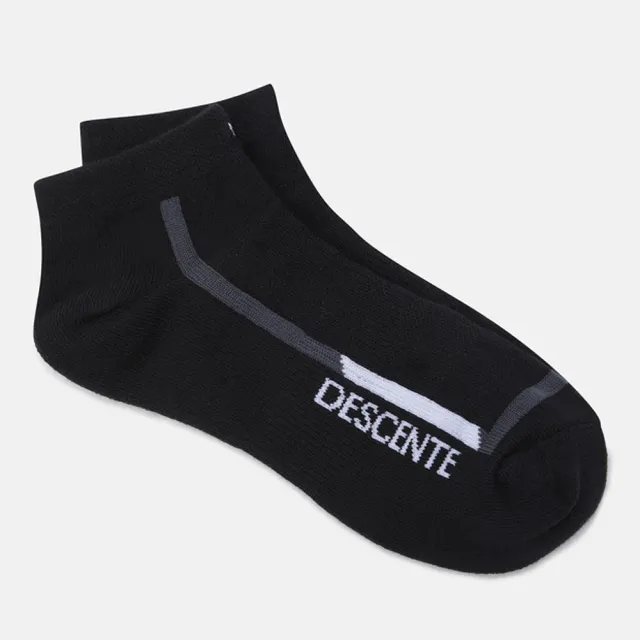 【DESCENTE】迪桑特 中性 基本款運動襪(黑色/白色)