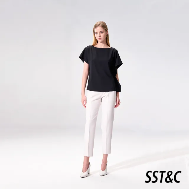 【SST&C】女裝 黑色不對稱連肩袖上著01092504006(換季65折)