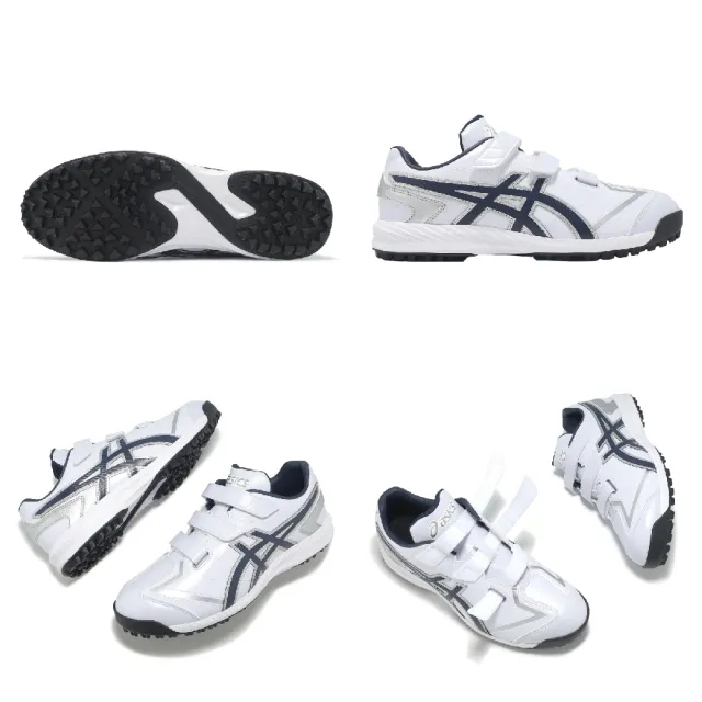 【asics 亞瑟士】棒壘球鞋 Neorevive TR 3 男鞋 白 藍 魔鬼氈 皮革 抓地 教練鞋 1123A042103
