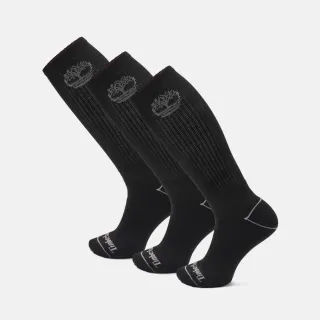 【Timberland】中性黑色中筒襪三入組(A6BBY001)