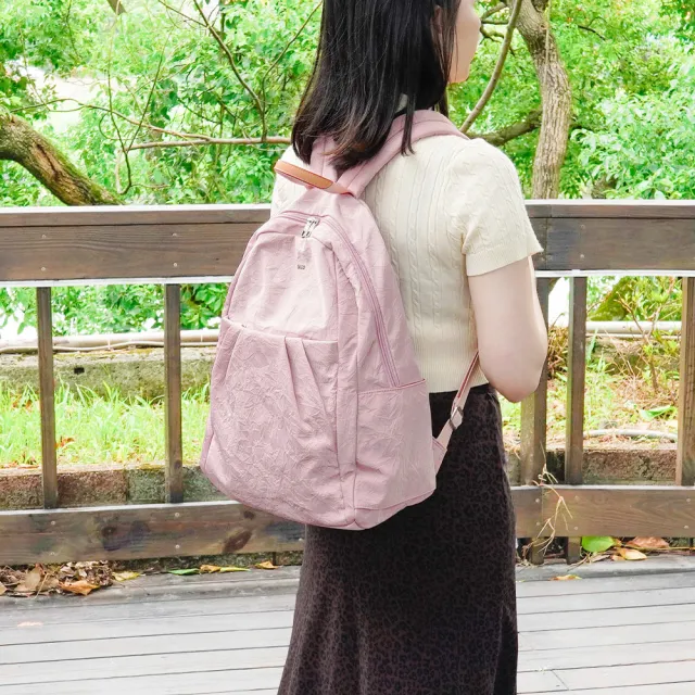 【OMC】雙11 輕盈紙感甜美系休閒旅行後背包33571(大款櫻花粉)