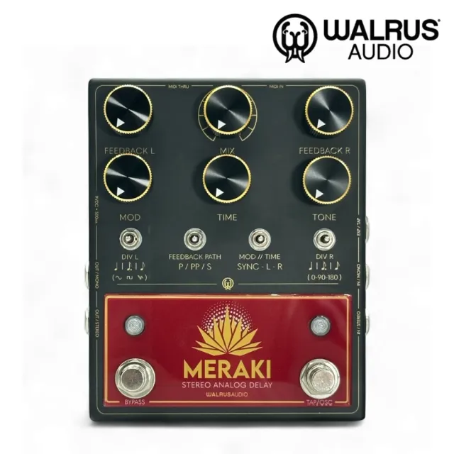 【WALRUS AUDIO】Meraki Stereo Analog Dual Delay 殘響效果器/創新頂級品牌(單顆 綜效 空間系效果 類比)