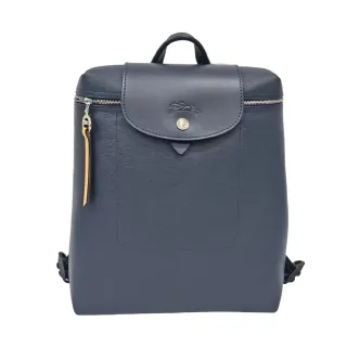 【LONGCHAMP】LE PLIAGE CITY系列PVC帆布後背包中/海軍藍(贈原廠紙袋)