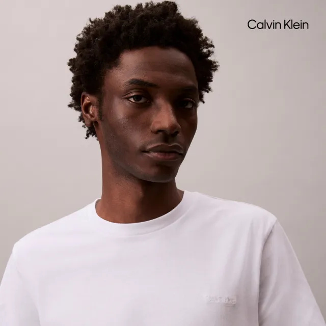 【CALVIN KLEIN】官方旗艦館CK 純色 Liquid Touch 液感圓領 T 恤_白色