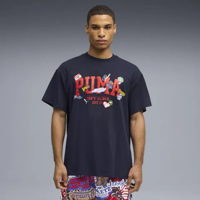 【PUMA】短袖上衣 男 歐規 Hooper 藍 63283601