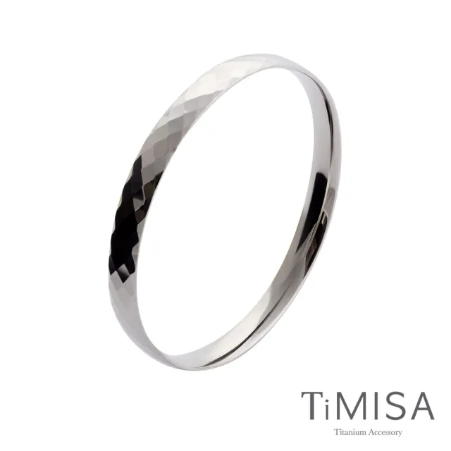 【TiMISA】格緻真愛 純鈦手環 寬版(兩色可選)
