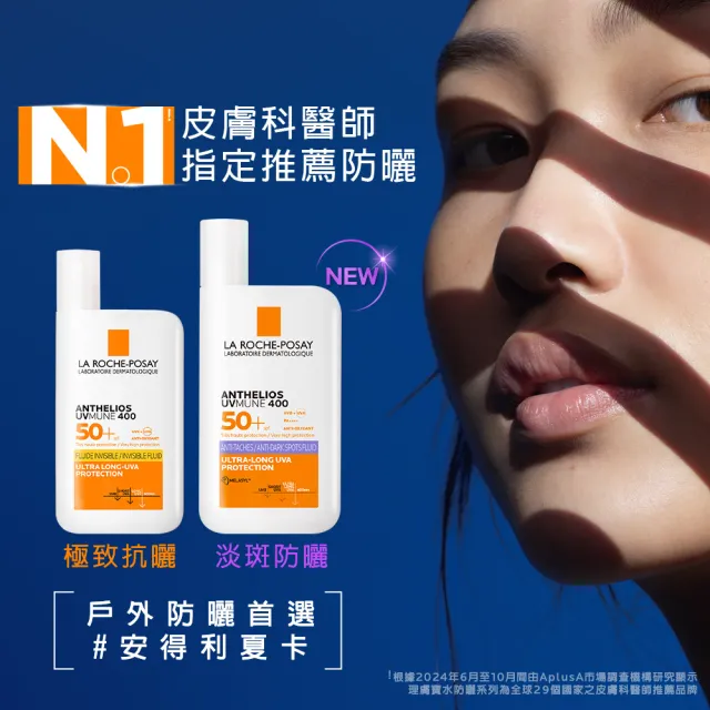 【理膚寶水】雙入組★安得利淡斑淨亮極效夏卡防曬液 50ml(MELA夏卡)