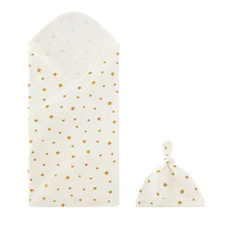 【Kori Deer 可莉鹿】北歐風純棉嬰兒萬用包巾+寶寶帽