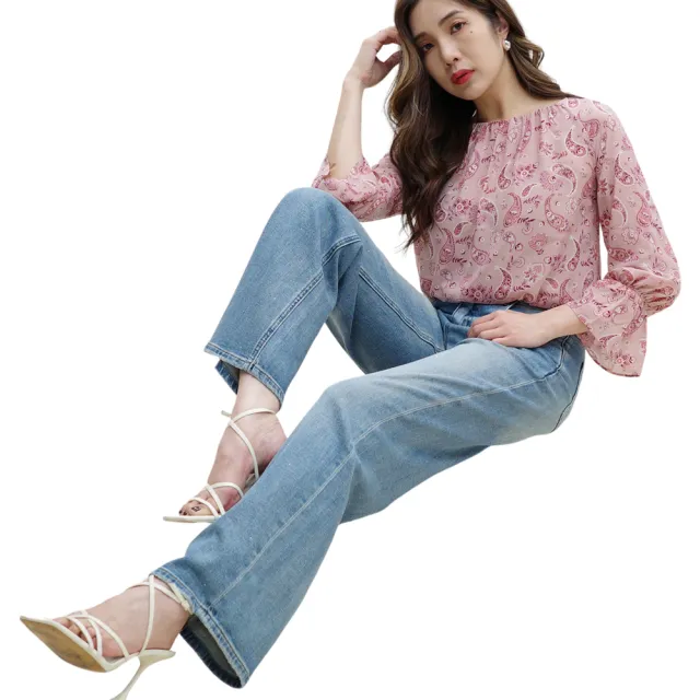 【VERTEX】匹馬棉涼感彈力水鑽牛仔褲-A