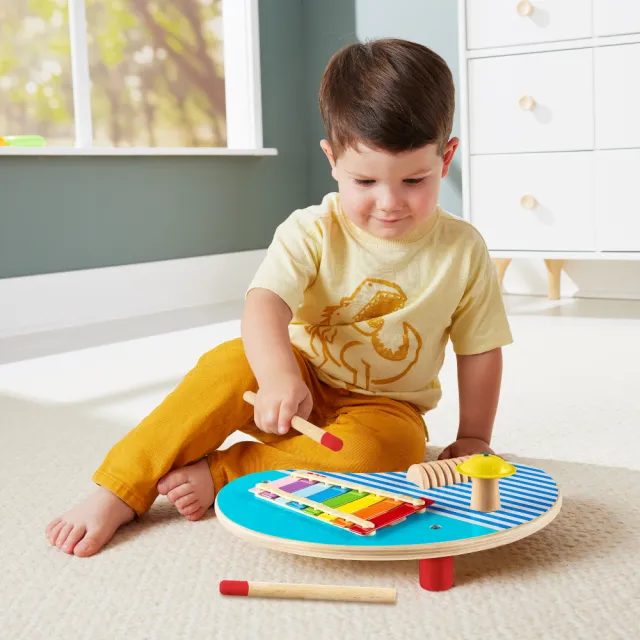 【Fisher price 費雪】木製音樂三合一敲敲樂(寶寶安撫/嬰兒玩具/彌月禮/新生兒)