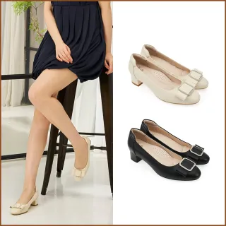 【A.S.O 阿瘦集團】A.S.O 窩心系列-低奢鑽飾圓頭低跟鞋(女鞋_2色任選)