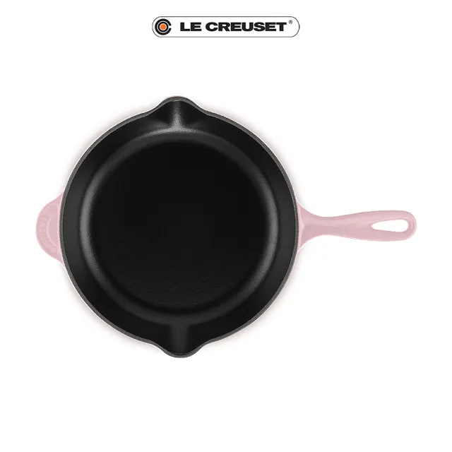 【Le Creuset】琺瑯鑄鐵鍋單柄圓煎盤26cm(雪紡粉)