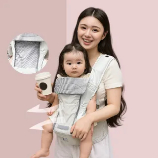 【POGNAE】NO.5超輕量機能坐墊型背巾-雪花白(韓國腰凳/嬰兒揹巾/新生兒揹巾/背巾/嬰兒背巾/彌月禮)